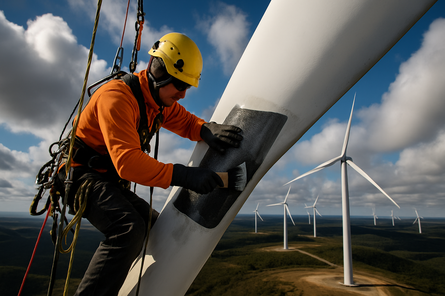 Wind Turbine Blade Repair: Carbon Fiber & Epoxy